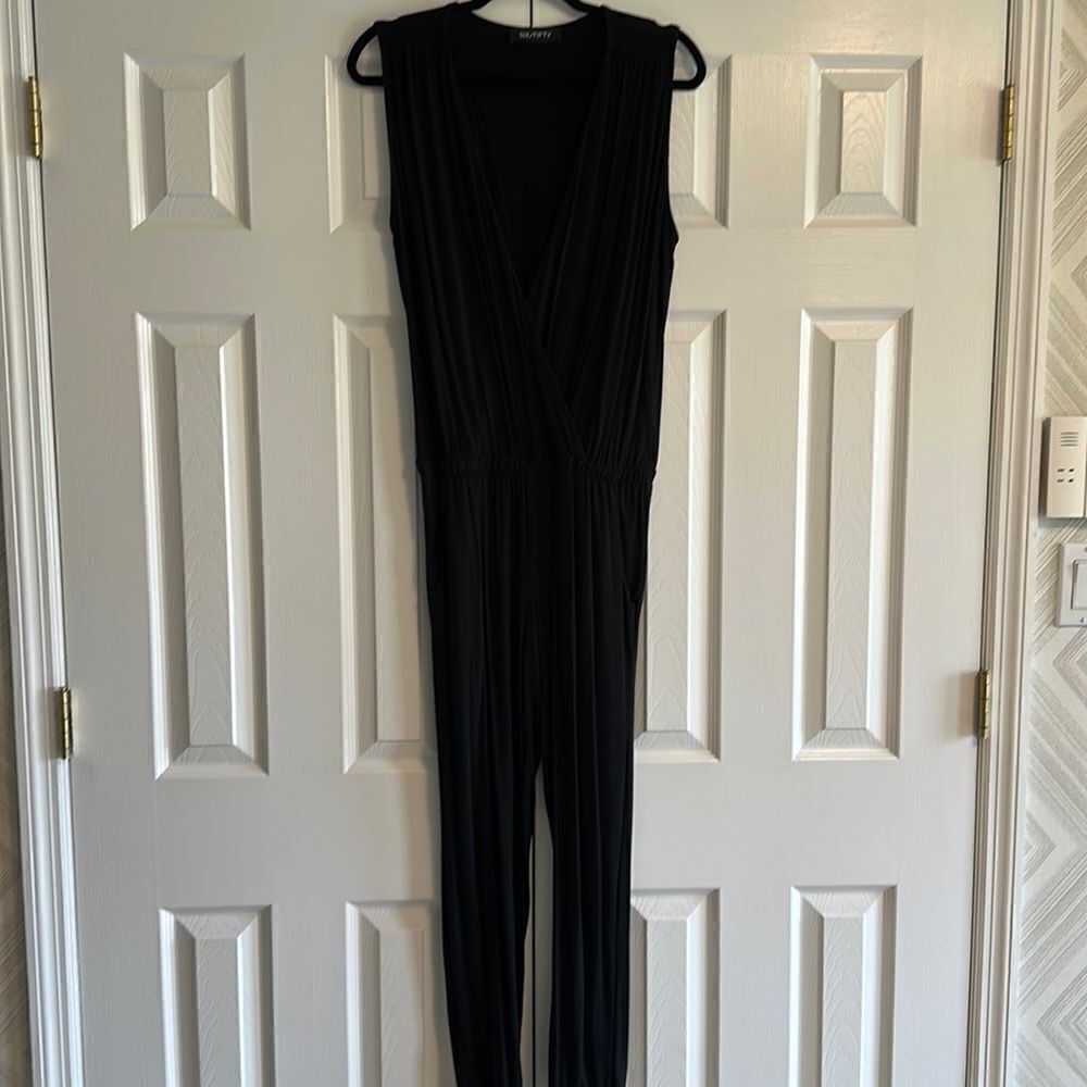 Six Fifty Women’s Black Fitted Tank Pants Jumpsuit